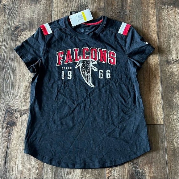 NWT Nike Atlanta Falcons Women’s NFL Short Sleeve Shirt Black Red Size XL - Picture 3 of 12